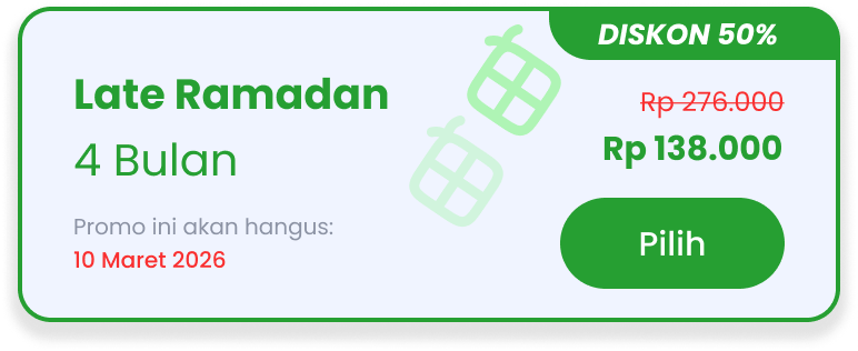 Paket Late Ramadan Cara paling efektif hapal ribuan kata dan kalimat bahasa Inggris dengan cepat dan kuat Cara paling efektif hapal ribuan kata dan kalimat bahasa Inggris dengan cepat dan kuat Paket Late Ramadan