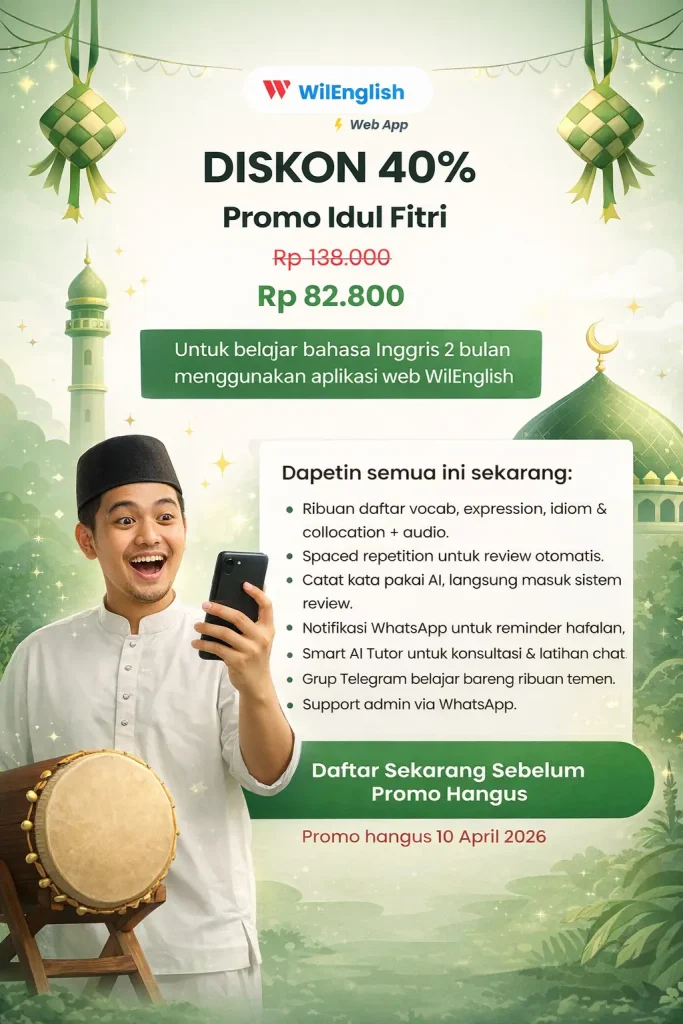 promo idul fitri Cara paling efektif hapal ribuan kata dan kalimat bahasa Inggris dengan cepat dan kuat Cara paling efektif hapal ribuan kata dan kalimat bahasa Inggris dengan cepat dan kuat promo idul fitri