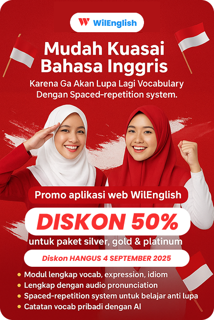 Cara paling efektif hapal ribuan kata dan kalimat bahasa Inggris dengan cepat dan kuat Banner promo 17 agustusan 2025